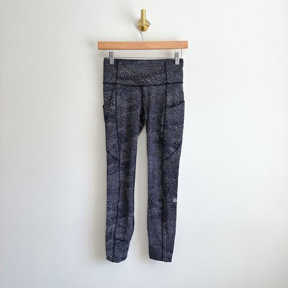 Lululemon Fast & Free 7/8 Tight II *Nulux 25" Meisai White Black 4 - Picture 2 of 10